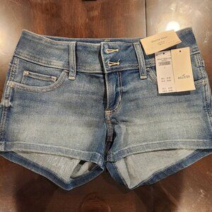 Low-Rise Medium Wash Shortie Shorts